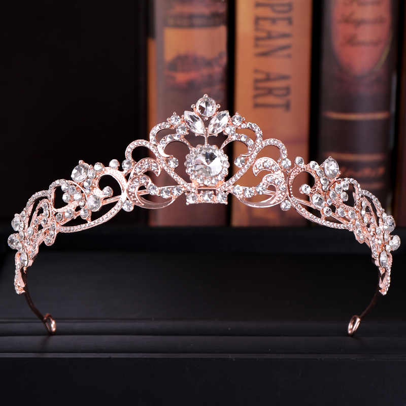 Wedding Supply Store - Trendy Crystal Crown Rose Gold Bridal