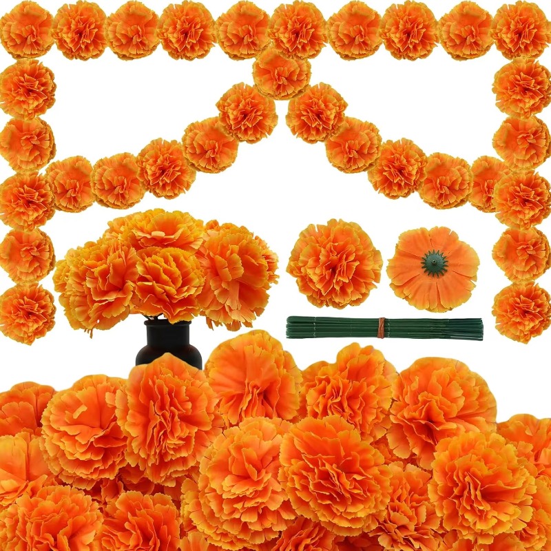 10-30PCS Silk Carnation Marigo - огляд і ціна Indian Wedding Decor Supply