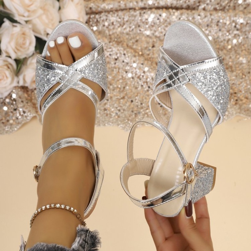 Women Block Heels Sandals Gold - огляд і ціна Wedding Shop