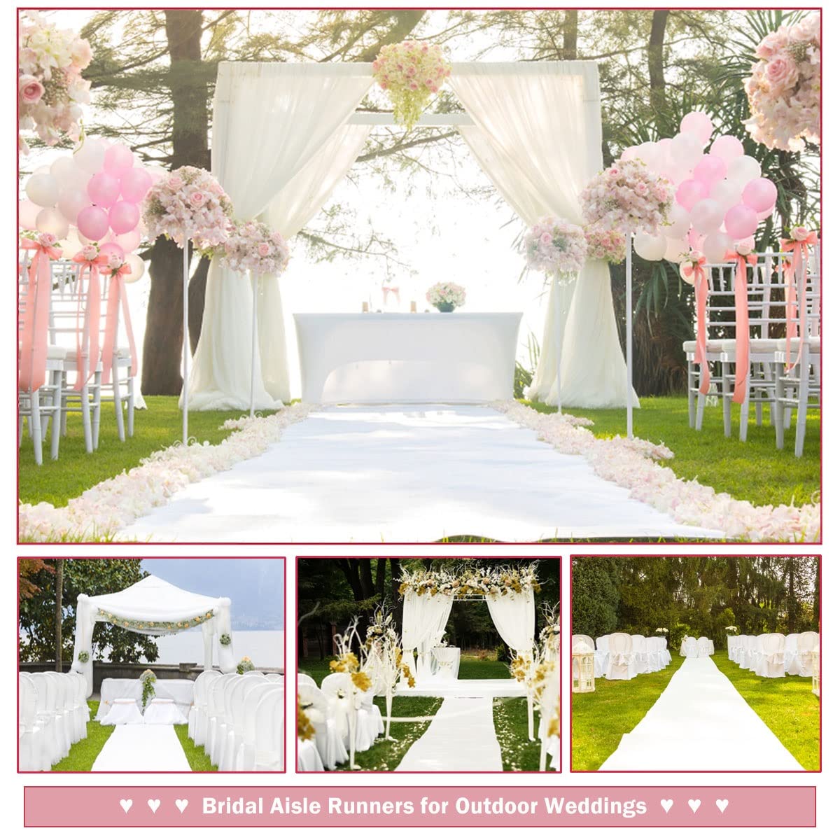 Wedding White Carpet Anti Slip - огляд і ціна Aisle Runner White